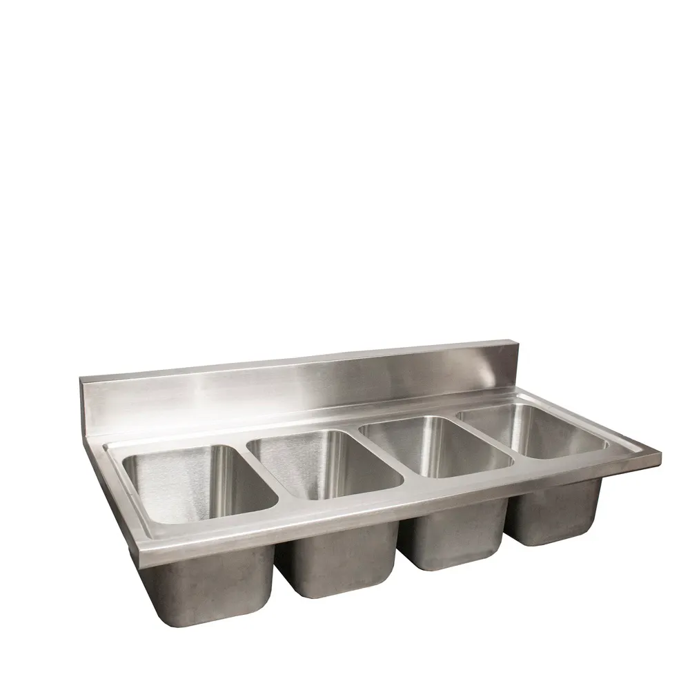 BK Resources DDI4-R5-1014 Drop-In Sink, (4) Compartment, 48"W X 24"D, 4" Oc