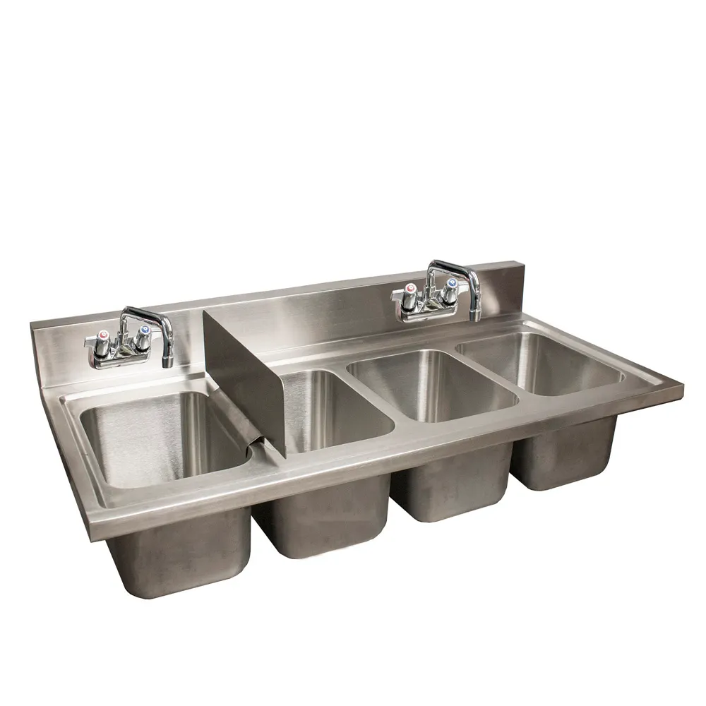 BK Resources DDI4-R5-1014HS-PG Drop-In Sink, (4) Compartment, 48"W X 24"D