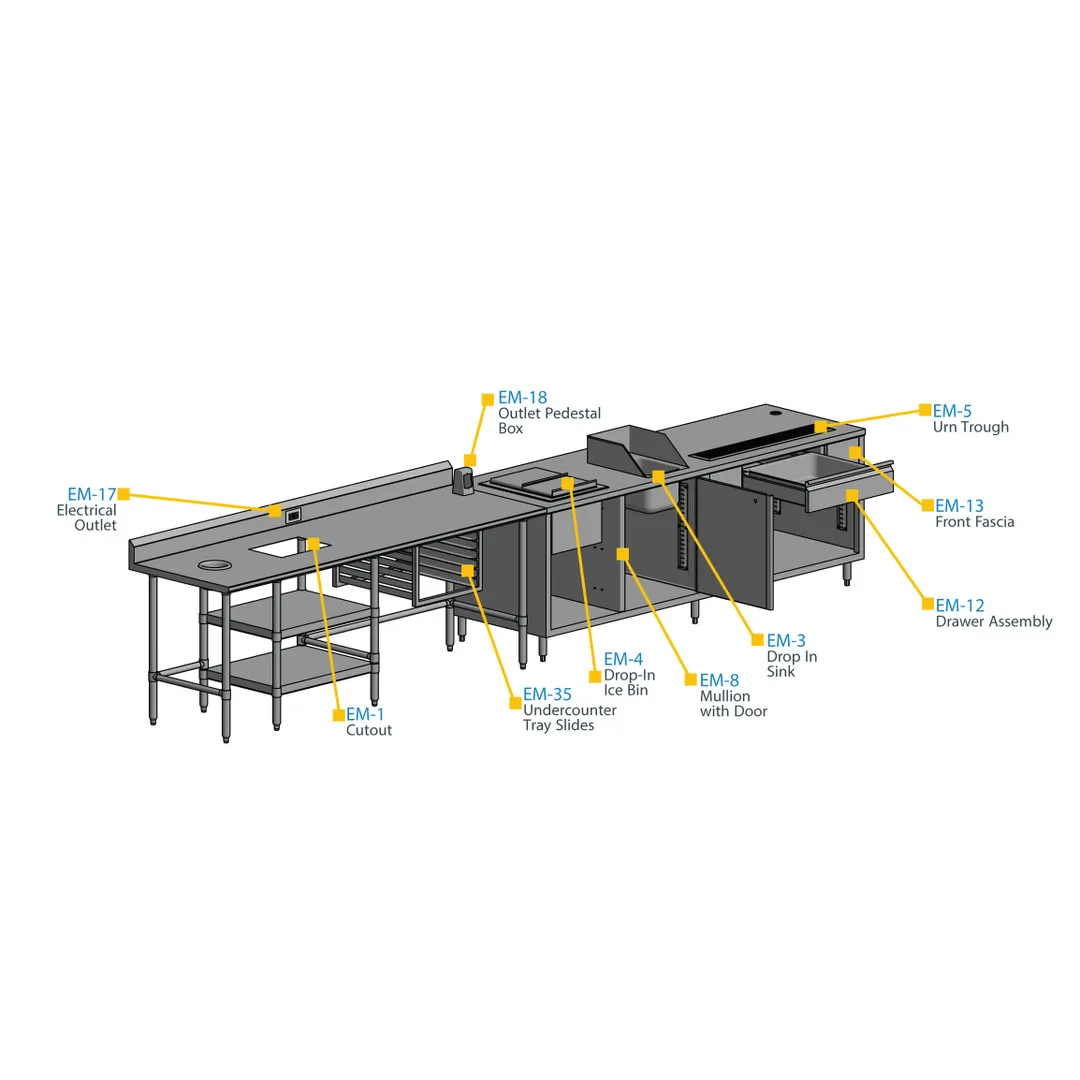 BK Resources EM-12B Drawer Assembly & Front Fascia