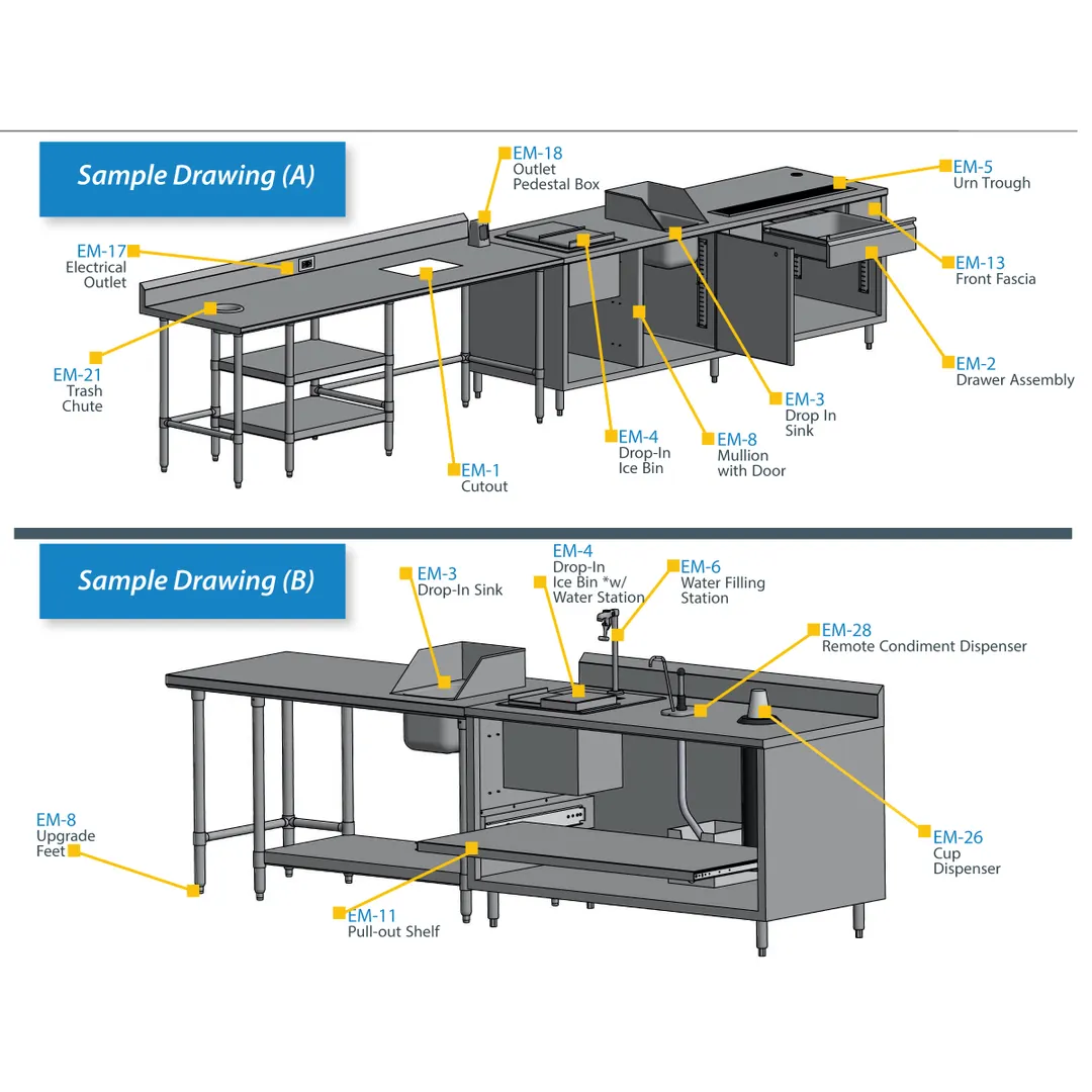 BK Resources EM-8A Mullion with Door, Install a Mullion & Door For 24" Units