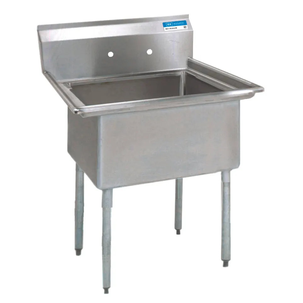 BK Resources ES-1-18-12 One Compartment Sink, 23"W X 23-13/16"D X 43-3/4"H