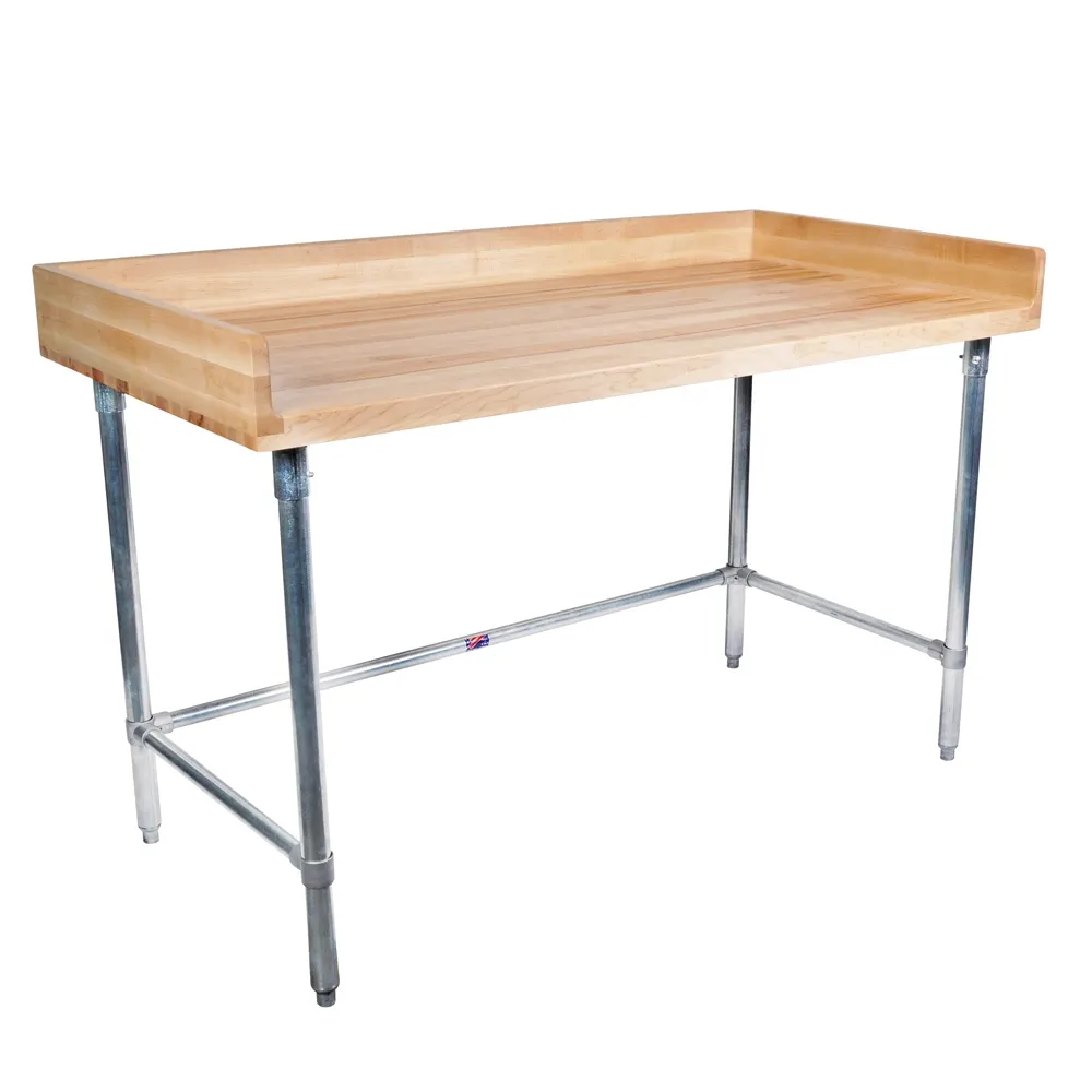BK Resources MBTSOB-6036 Bakers Table with Stainless Steel Open Base