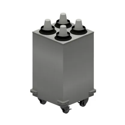 BK Resources MCD-2X2 Mobile Cup Dispenser - 4D, 17x17x31", 8-46oz cups, 18/304 Steel, casters