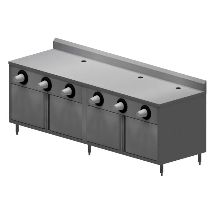 BK Resources MOD-BEVT Convenience Store/Work Table, Cabinet Base with Hinged Doors & (6) Cup Disp.