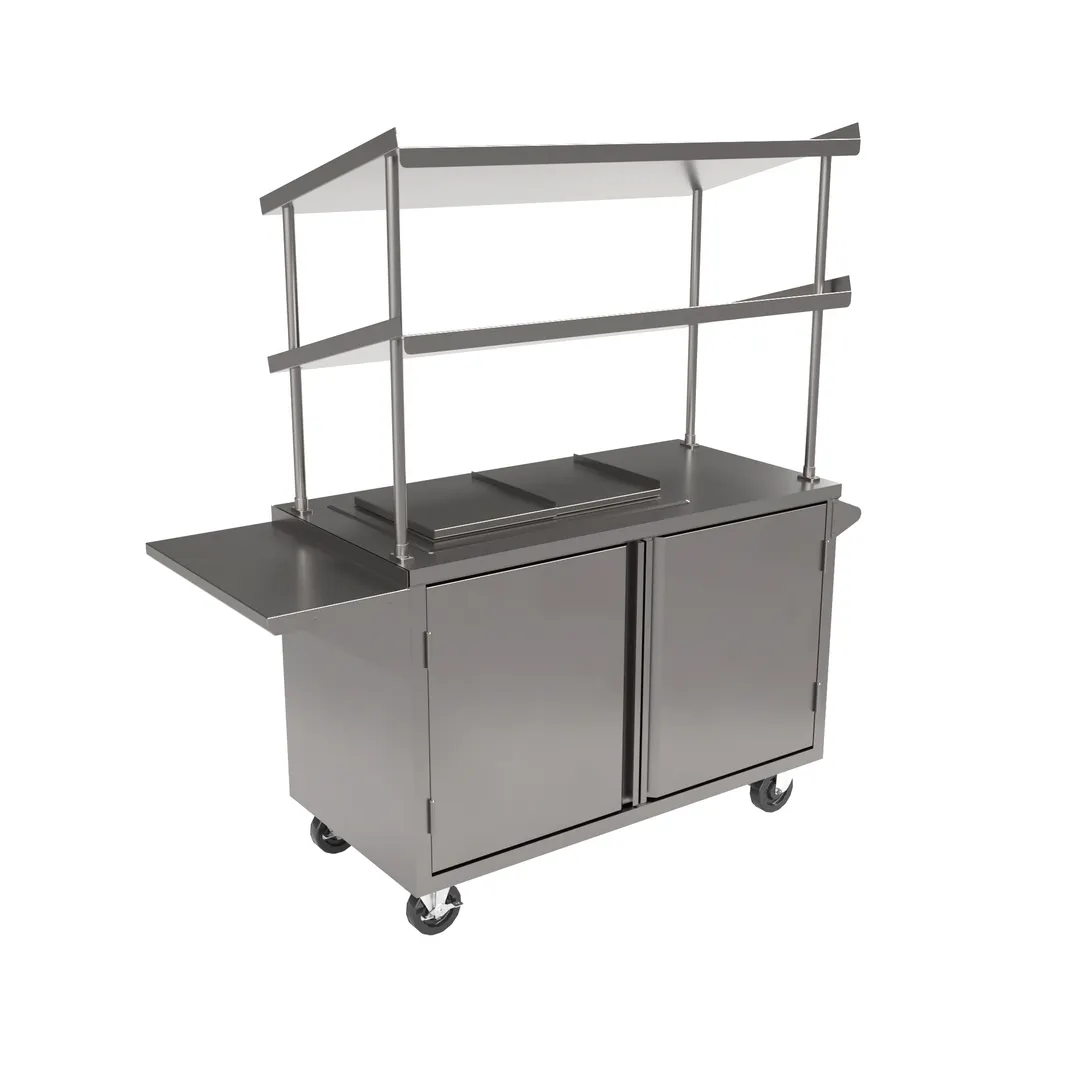 BK Resources MSC-2448 Stainless Steel Serving Cart with Cabinet Base - 24" x 48"