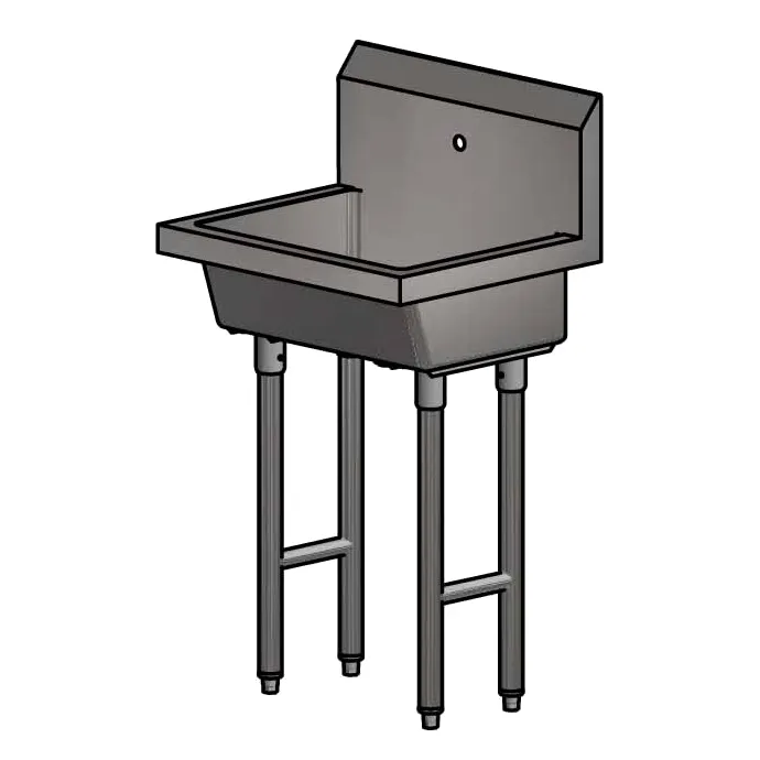 BK Resources MSHS-24F1 24" Freestanding Hand Sink without Faucet - 14 gauge / Single Hole