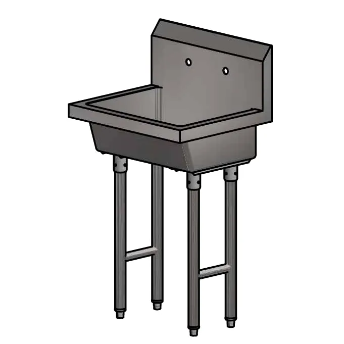 BK Resources MSHS-24F2 24"  Freestanding Hand Sink without Faucet - 14 gauge / Double Holes