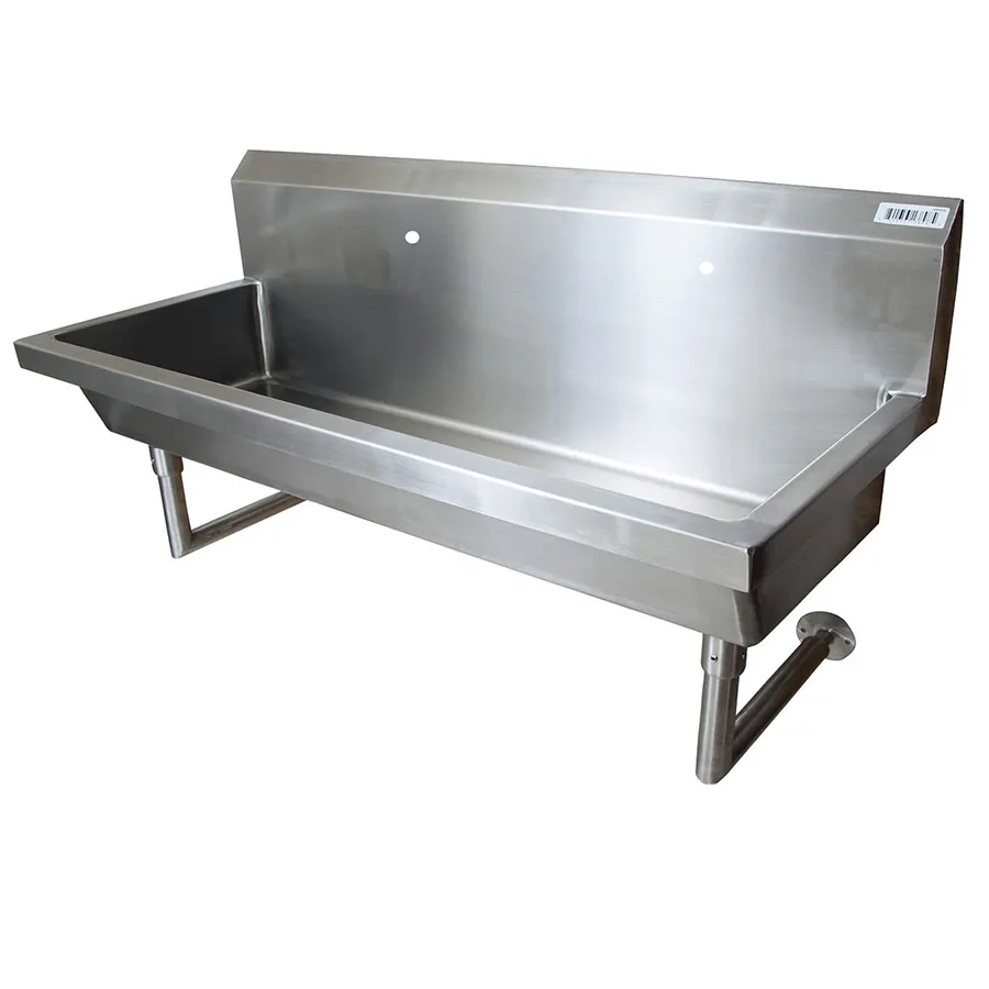 BK Resources MSHS-60W1 60" Wall Mounted Hand Sink without Faucet - 14 gauge / Single Hole