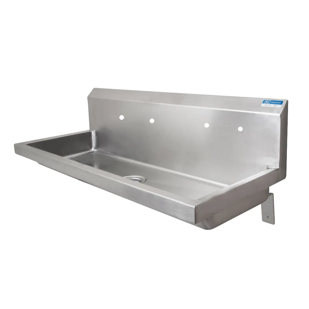 BK Resources MSHSA-48W2 48" Wall Mounted Hand Sink without Faucet - 14 gauge / Double Holes