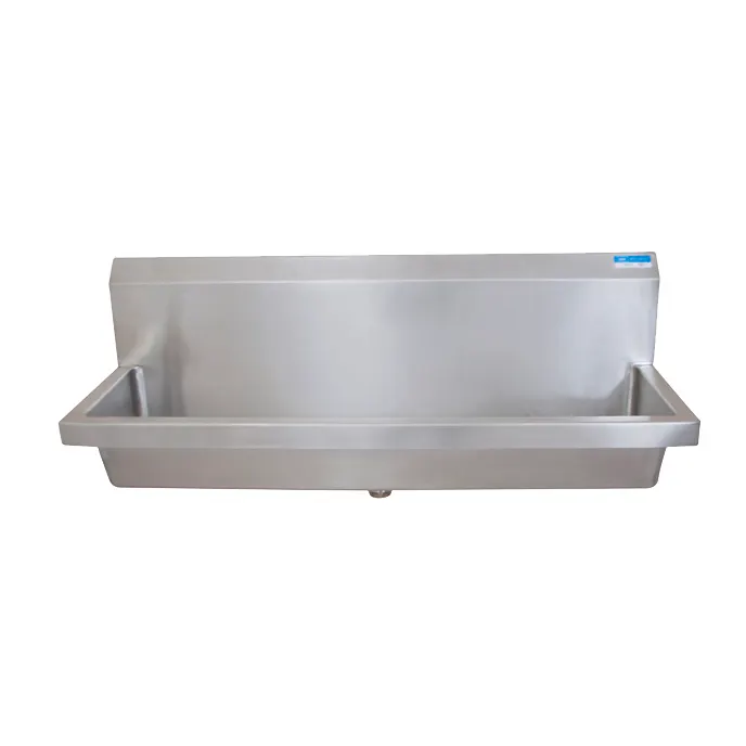 BK Resources MSU-96 Urinal, Wall Mount, 96" Full Length Sloping Backsplash, 14/304 Stainless Steel