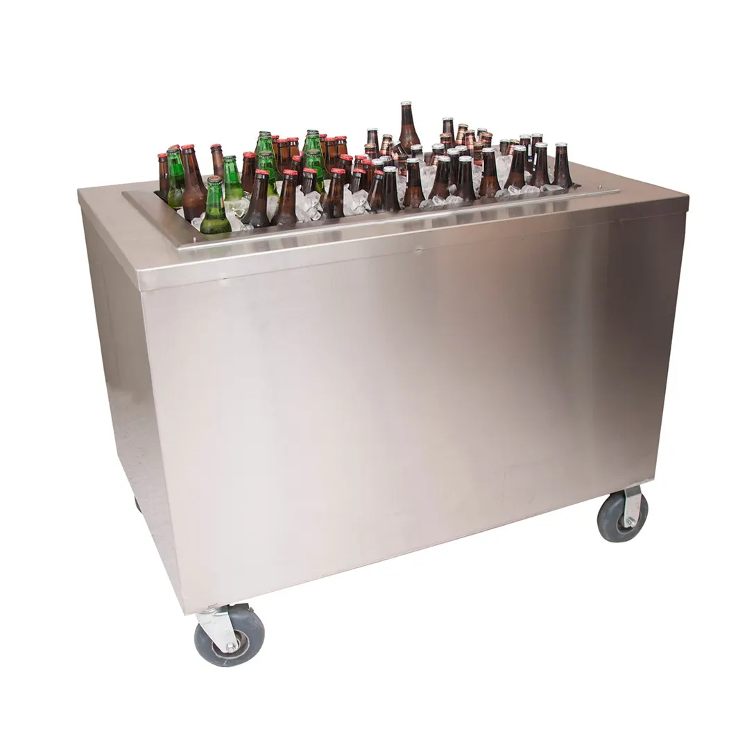 BK Resources PBC-3060S 60" Portable Beverage Center, 48" x 20" Ice Bin, (2) Sliding Doors