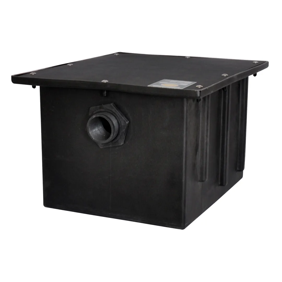 BK Resources PGT-30 2" Inlet/Outlet Plastic Grease Trap, 30 Lbs. Grease Capacity - 15 gal/min