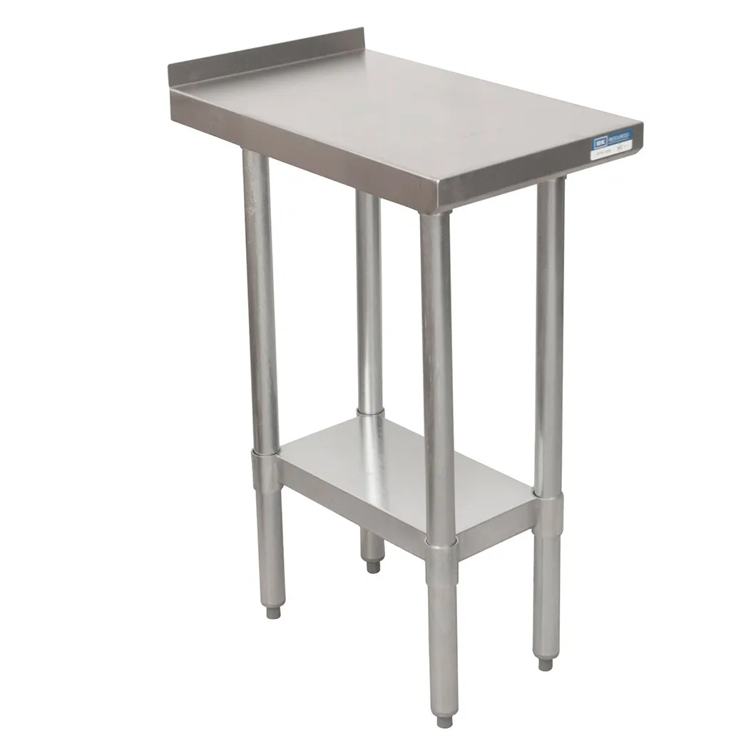 BK Resources SFTS-2430 24" Open Base Work Table, Stainless Steel Base / 1-1/2" Backsplash - Upturn