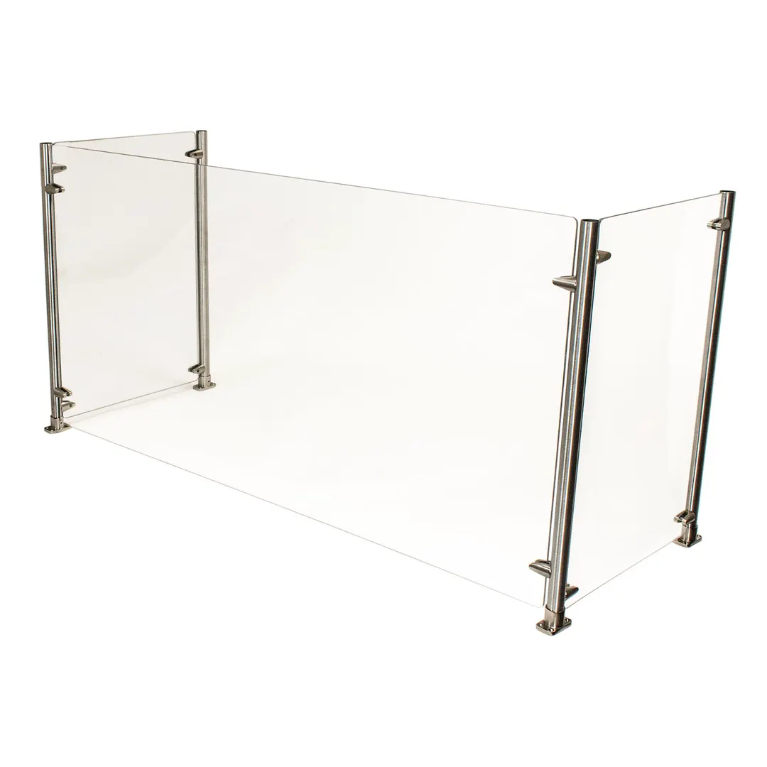 BK Resources SG-CC-60 Cooking/Carving Sneeze Guard, 60in, 3-Sided, 1/4in Tempered Glass, 24in High, 18 Gauge Stainless Steel