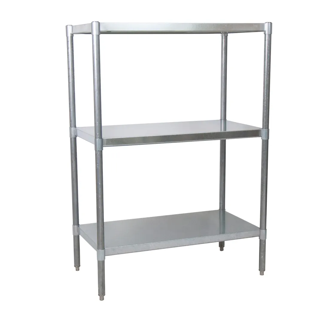 BK Resources SSU5-4324 3 Shelf Stainless Steel Dry Storage Shelving Unit - 43" x 24" x 60"