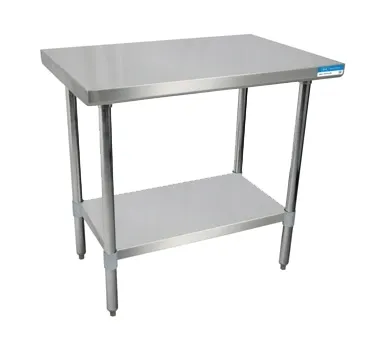 BK Resources SVT-2424 24" Open Base Work Table, Stainless Steel Base / Flat Top