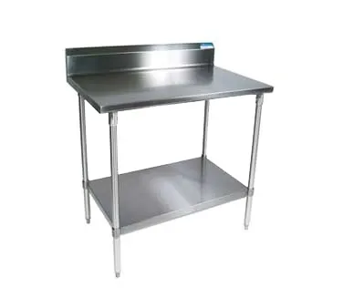 BK Resources SVTR5-2424 24" Open Base Work Table, Stainless Steel Base / 5" Backsplash