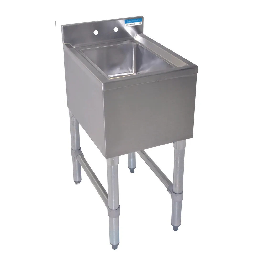 BK Resources UB4-18-1014HS12-P-G 12" Underbar Sink Units, 1 Compartment without Drainboard