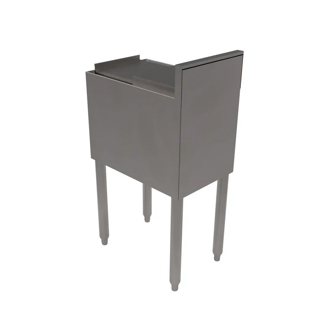 BK Resources UB4-18-IB12 Underbar Ice Bin, 12"x18" - 25 lb / 4" Backsplash, Corrosion-Resistant Feet