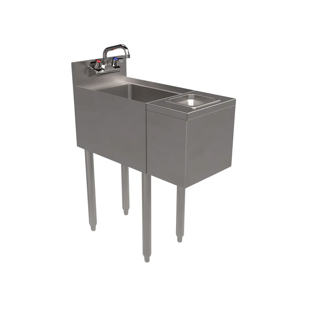 BK Resources UB4-18-SS12-GR-PG Underbar Sink Units, 1 Compartment without Drainboard