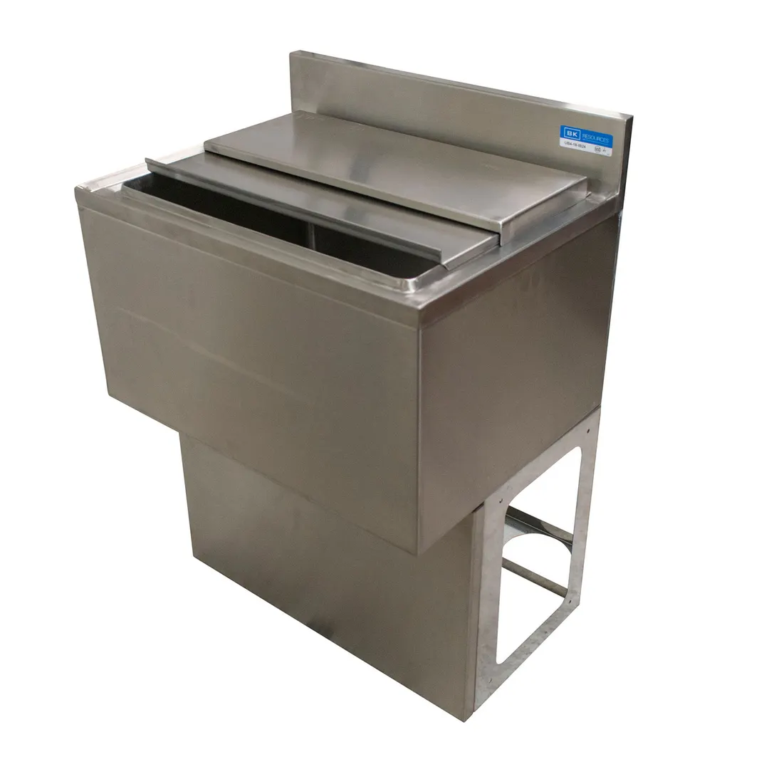 BK Resources UBB-18-IB48 48" Underbar Ice Bin / Cocktail Unit, 140 lbs Capacity