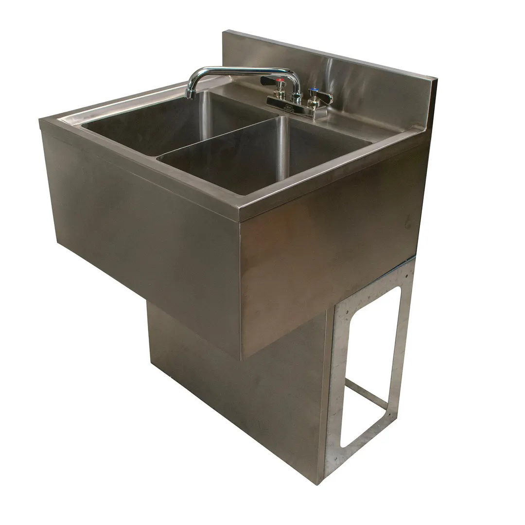BK Resources UBB-21-224S Underbar Sink Units, 2 Compartment without Drainboard