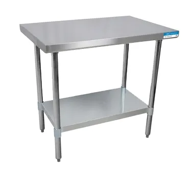 BK Resources VTT-3630 36" Open Base Work Table with Undershelf - Without Backsplash / Galvanized