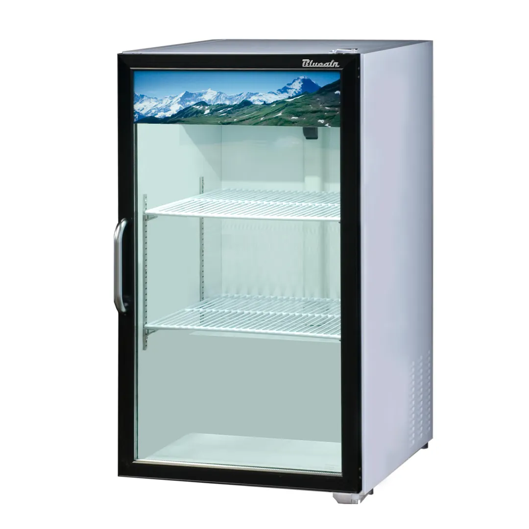 Blue Air BAGR7W-HC 21" 1-Door Countertop Glass Door Refrigerator, 7 cu. ft., White, 1/5 HP, R290