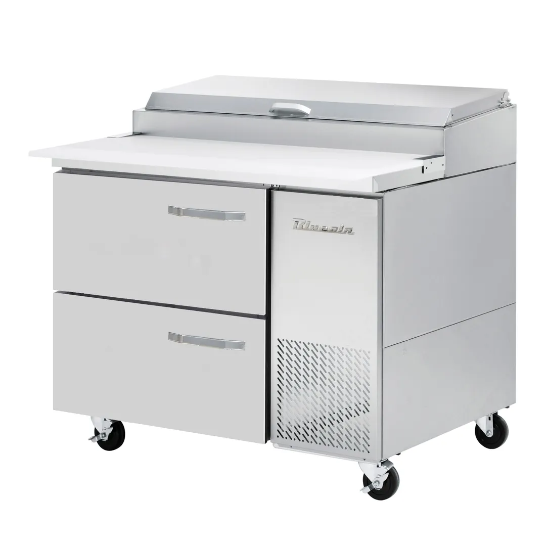 Blue Air BAPP44-D2-HC 44" 1-Section Refrigerated Pizza Prep Table w/ 2 Drawers, (6) 1/3 Size Pan