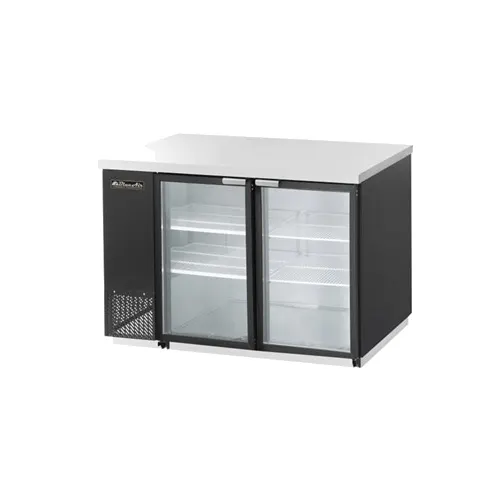 Blue Air BBB59-2SG-HC 59" Two Glass Door Back Bar Cooler, Stainless Steel