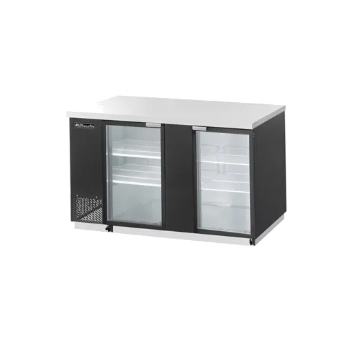 Blue Air BBB69-3SG-HC 69" Two Glass Door Back Bar Cooler, Stainless Steel