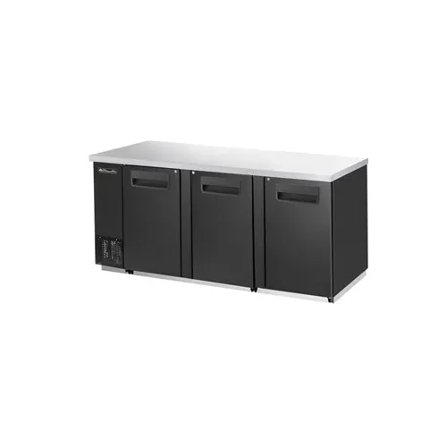 Blue Air BBB90-4S-HC 90" Three Solid Door Back Bar Cooler, Stainless Steel