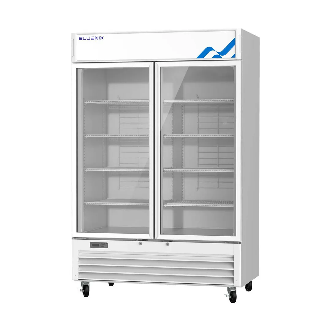 Blue Air BGM49W-HC Two‑Section 49 cu ft Glass Door Merchandiser, 1/2 HP Compressor, LED, R290