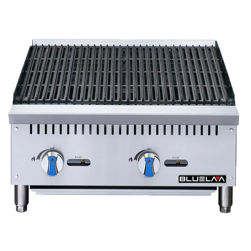 Blue Air BLCB24 24" Countertop Gas Radiant Charbroiler w/ (2) Burners, 70.000 BTU