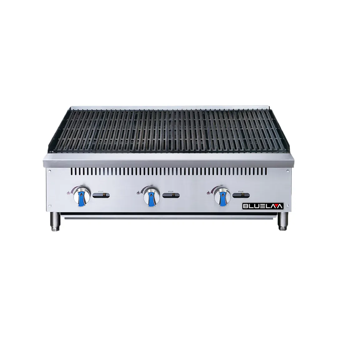 Blue Air BLCB36 36" Countertop Gas Radiant Charbroiler w/ (3) Burners, 105.000 BTU