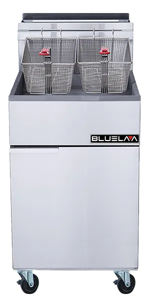 Blue Air BLF5-NG 21" Full Pot Floor Model Natural Gas Fryer w/ 70-lb Capacity, 150,000 BTU, 5 Burners