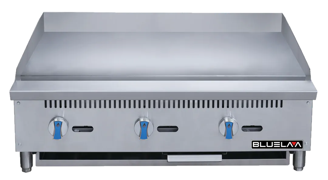Blue Air BLGM36-24D 36" Countertop Gas Griddle with Manual Control, 3/4" Steel Plate, 90.000 BTU