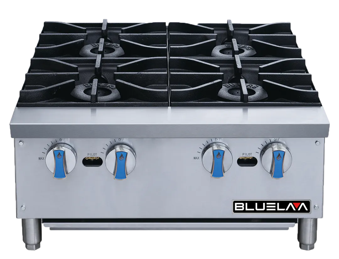 Blue Air BLHP24 24" Countertop Gas Hotplate with (4) Burners, Manual Controls, 112.000 BTU