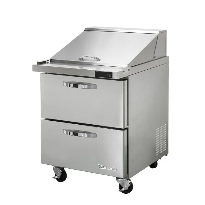 Blue Air BLMT28-D2-HC 27" One Section Mega Top Sandwich Prep Table w/ 2 Drawers, 12 Pans, 7 cu. ft.