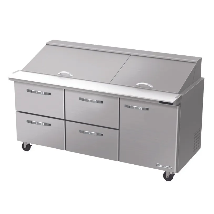 Blue Air BLMT72-D4LM-HC 72" Mega Top Sandwich Prep Table w/ 4 Drawers & 1 Door, 30 Pans