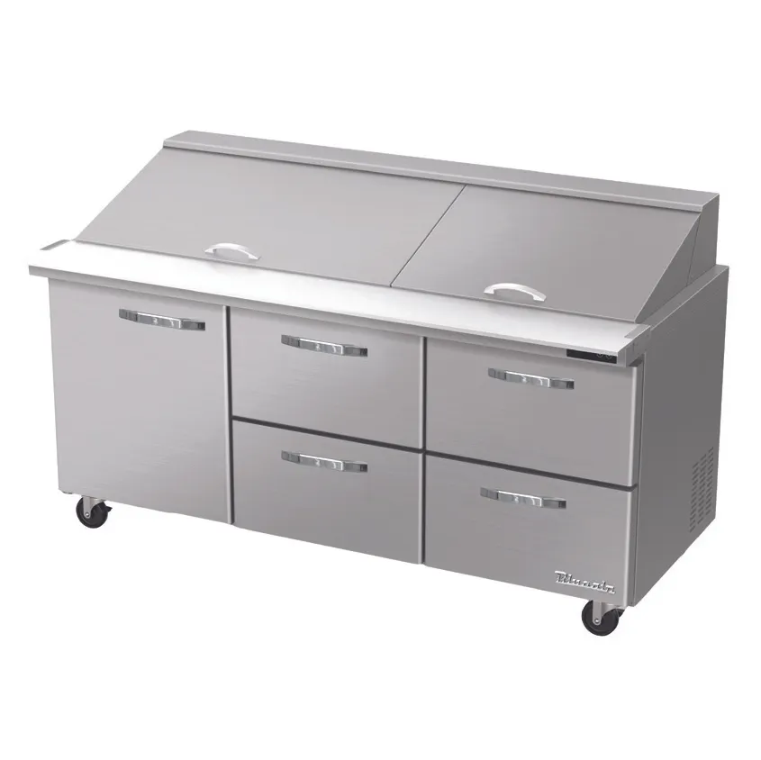 Blue Air BLMT72-D4RM-HC 72" Mega Top Sandwich Prep Table w/ 4 Drawers & 1 Door, 30 Pans