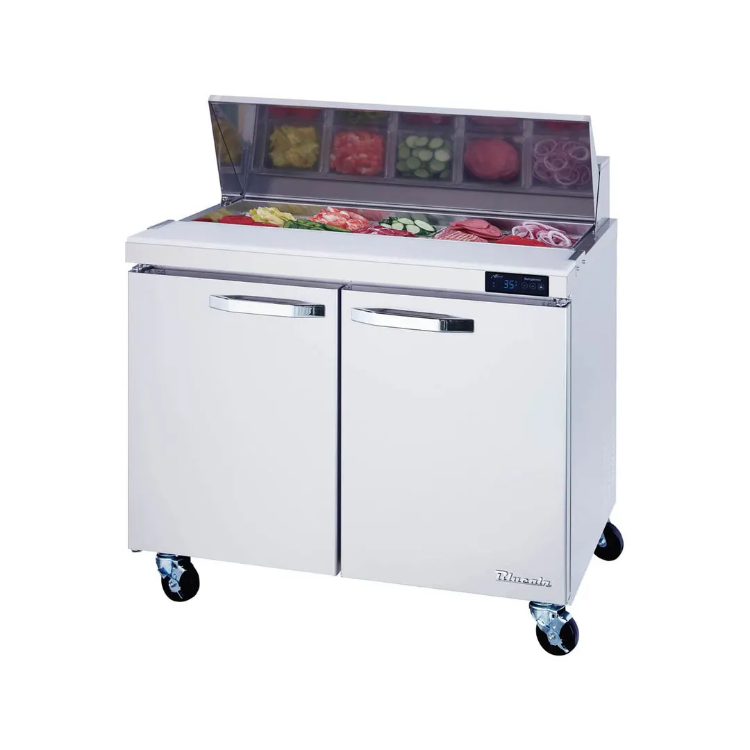 Blue Air BLPT36-HC 36" Two Section Sandwich & Salad Prep Table w/ 2 Doors, 10 pans, 9.5 cu. ft.
