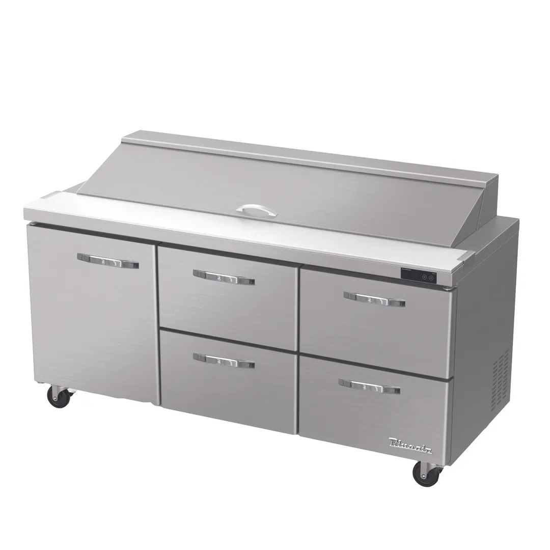 Blue Air BLPT72-D4RM-HC 72" Sandwich / Salad Prep Table w/ 4 Drawers & 1 Door, 18 pans, 20 cu. ft.
