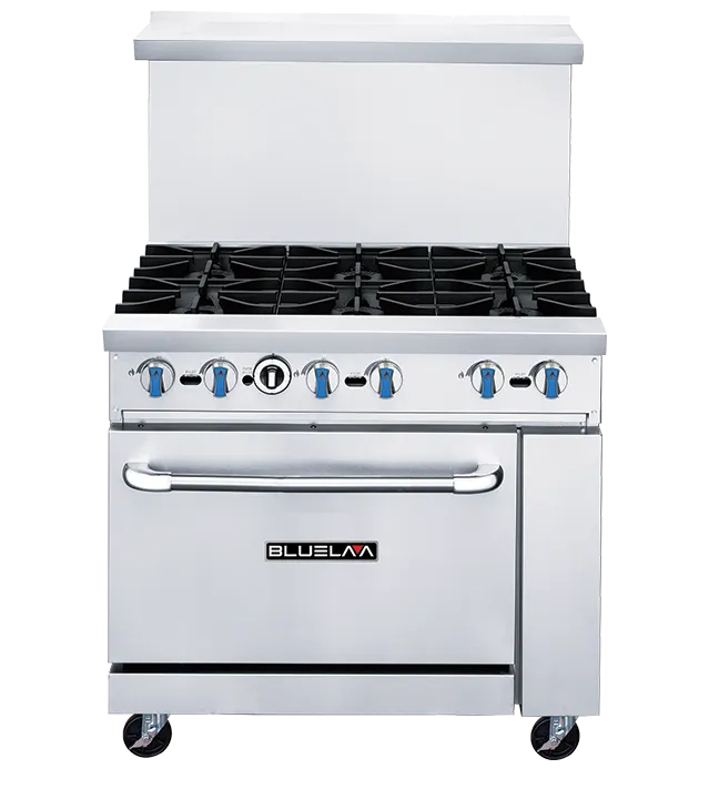 Blue Air BLR36-6B 36" Gas Restaurant Range w/ (6) Open Burners, (1) Standard Oven, 233.000 BTU