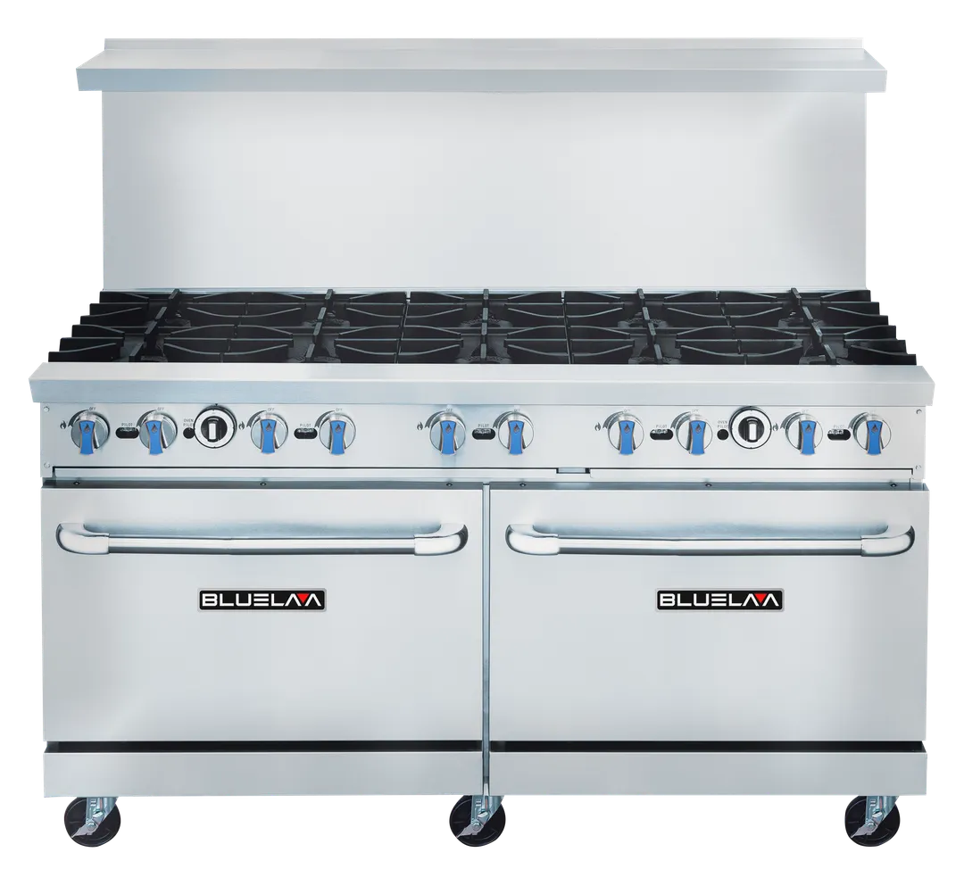 Blue Air BLR60-10B Gas 60" Heavy Duty Range w/ (10) Open Burners, (1) Standard Oven, 470.000 BTU