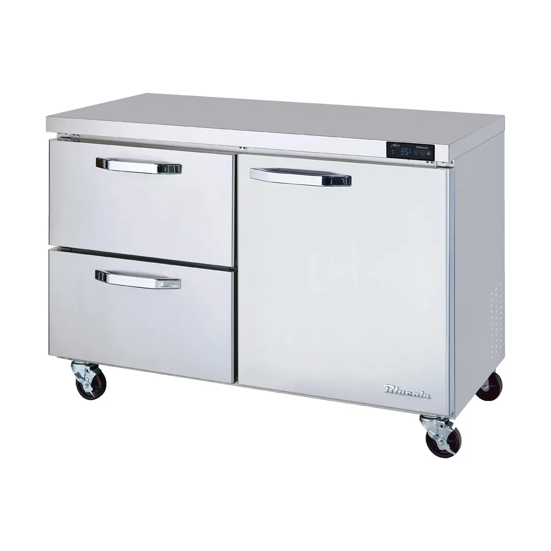 Blue Air BLUR48-D2L-HC 48" 1-Door & 2-Drawer Undercounter Refrigerator, Stainless Steel, 13.1 cu. ft.
