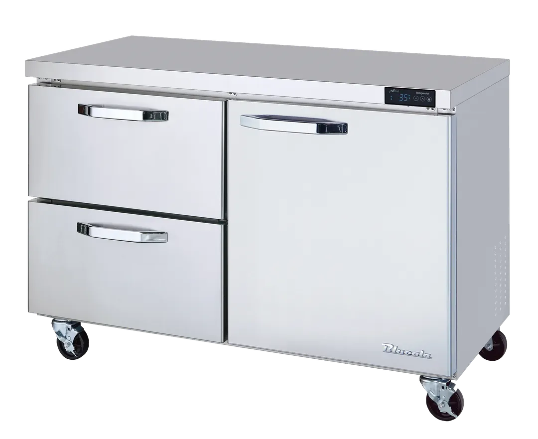 Blue Air BLUR60-D2L-HC 60" 2-Section Undercounter Fridge, Stainless Steel, 16.7 cu. ft., 2 Drawers & 1 Door