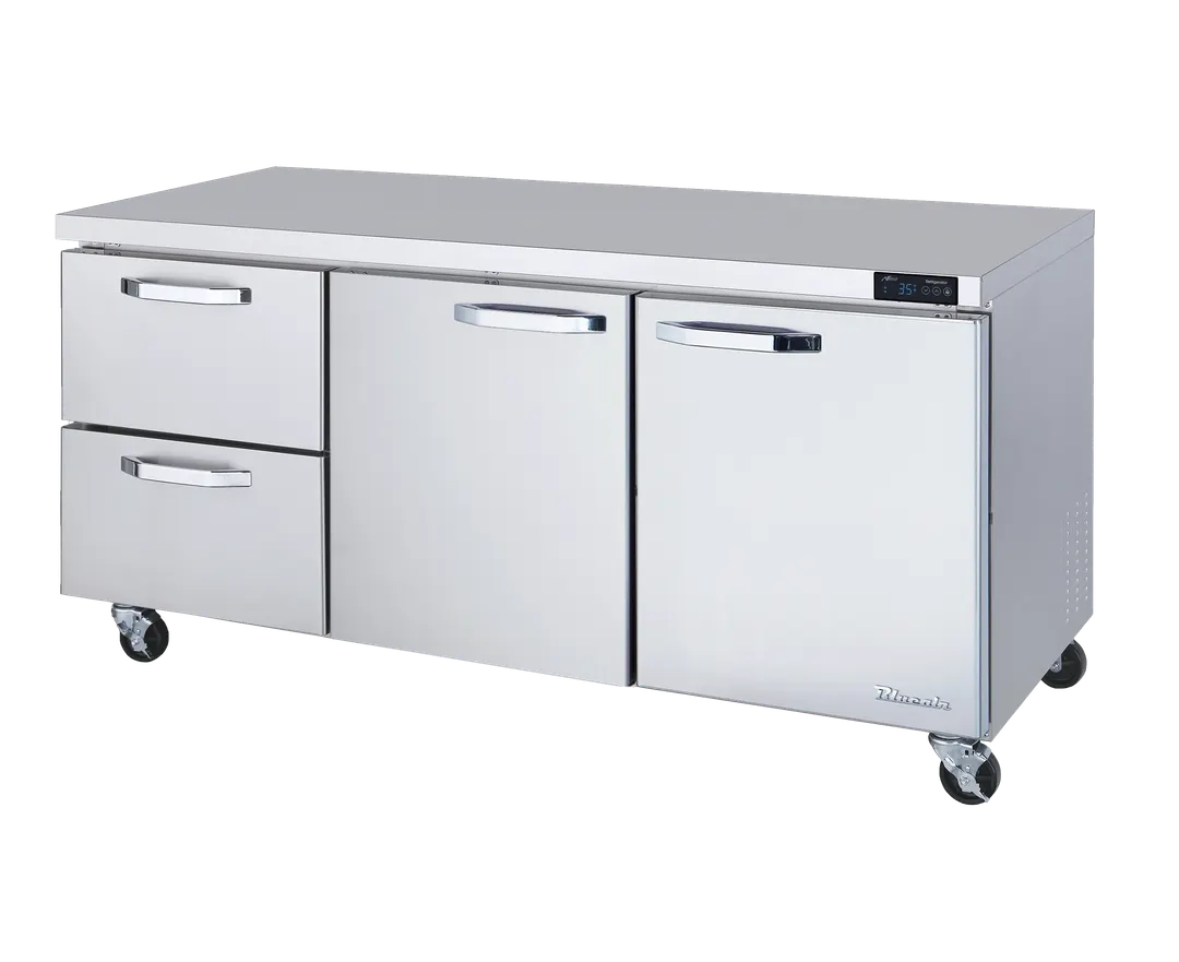 Blue Air BLUR72-D2L-HC 72" 2-Door 2-Drawer Undercounter Refrigerator, Stainless Steel, 20.2 cu. ft.