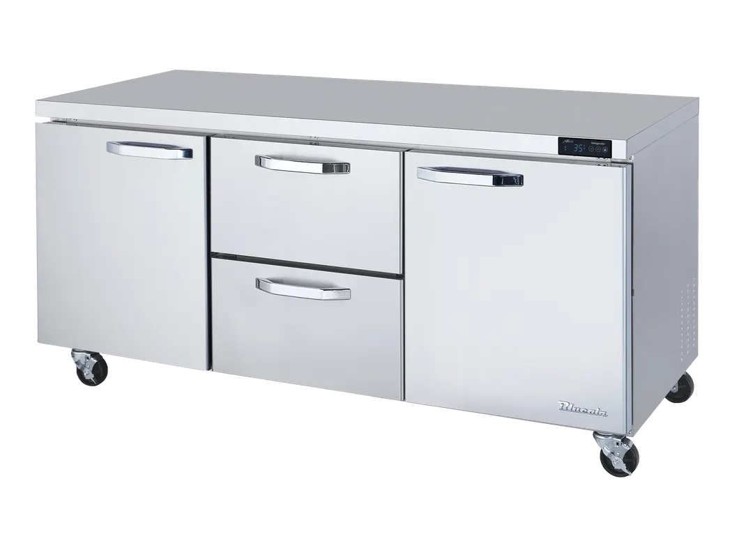 Blue Air BLUR72-D2M-HC 72" 3-Section Undercounter Refrigerator w/ 2 Doors & 2 Drawers, Stainless Steel, 20.2 cu. ft.