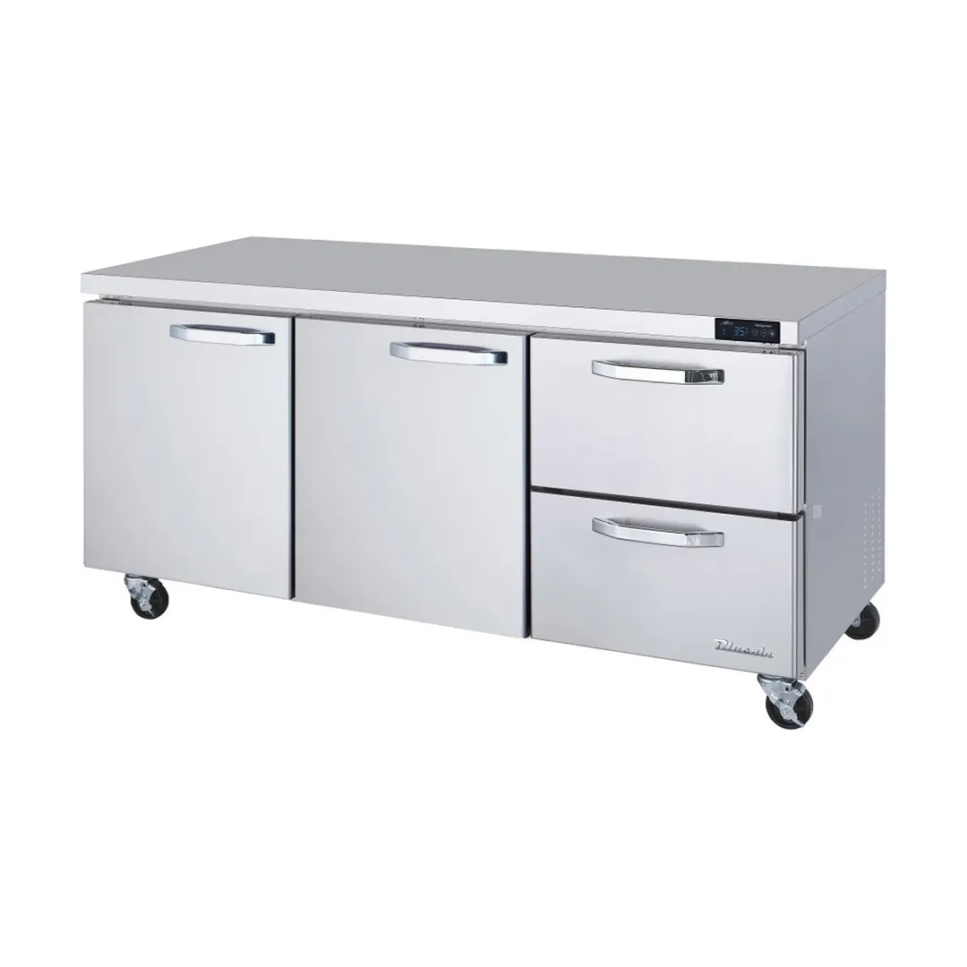 Blue Air BLUR72-D2R-HC 72" 2-Door 2-Drawer Undercounter Refrigerator, Stainless Steel, 20.2 cu. ft.